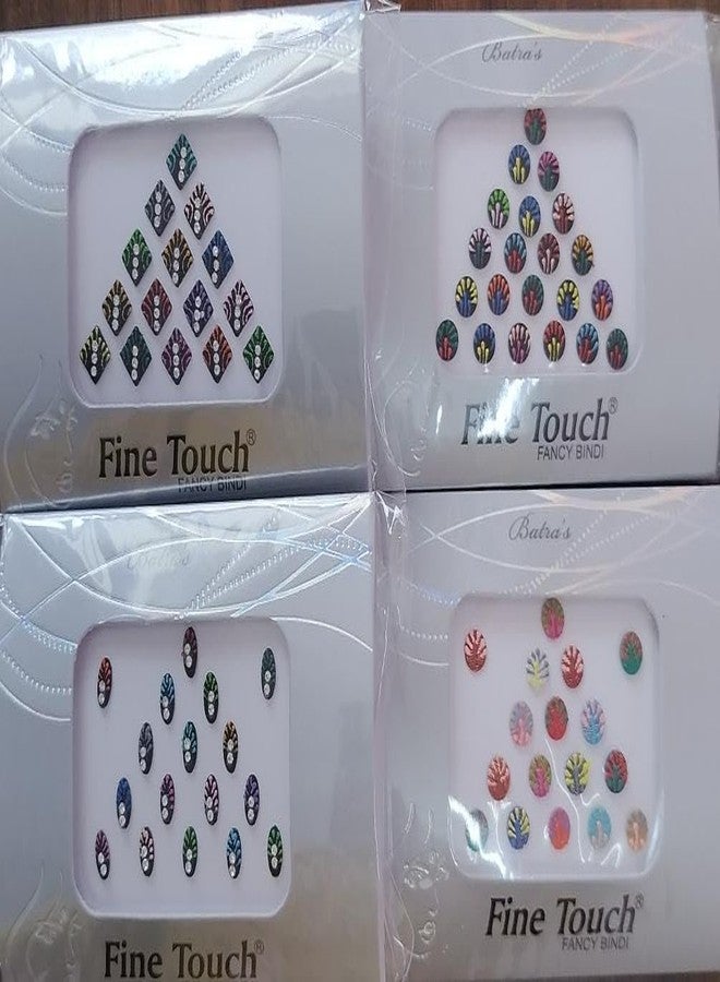 Fine Touch Hand Printed 4 Packs of Premium Quality Bindis - Image 4
